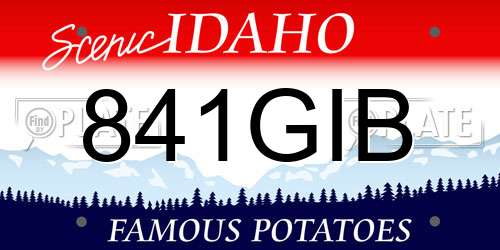 841GIB Idaho License Plate
