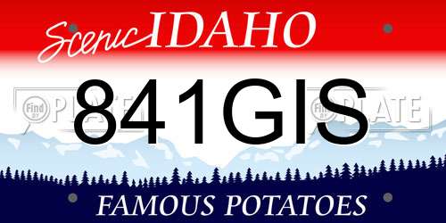 841GIS Idaho License Plate