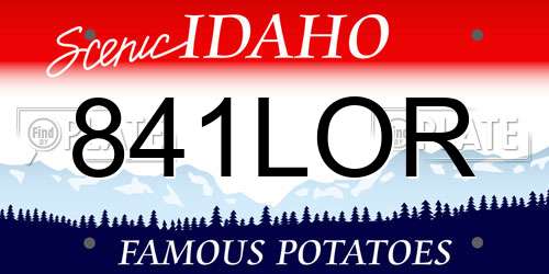 841LOR Idaho License Plate