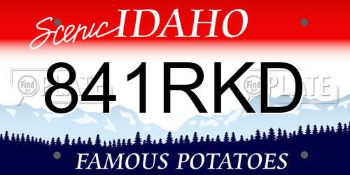 841RKD Idaho License Plate