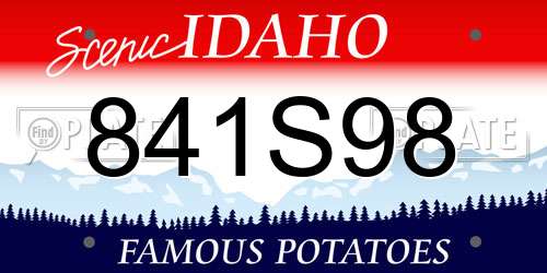 841S98 Idaho License Plate