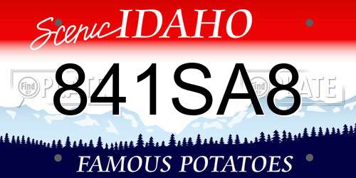 841SA8 Idaho License Plate