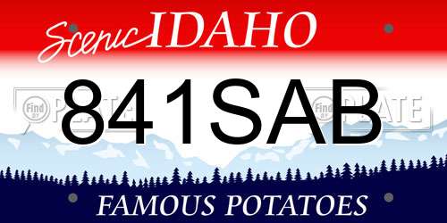841SAB Idaho License Plate