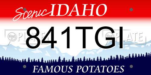 841TGI Idaho License Plate