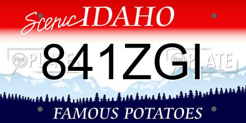 841ZGI Idaho License Plate