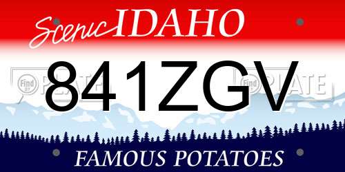 841ZGV Idaho License Plate