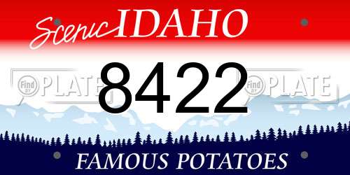 8422 Idaho License Plate