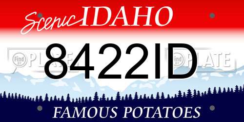 8422ID Idaho License Plate