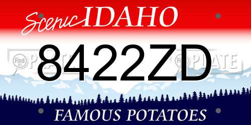 8422ZD Idaho License Plate
