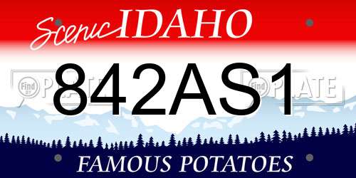 842AS1 Idaho License Plate
