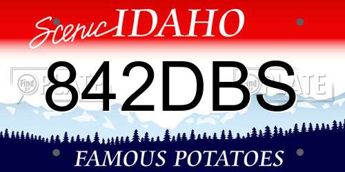 842DBS Idaho License Plate