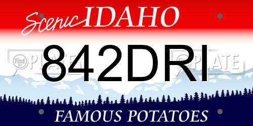842DRI Idaho License Plate