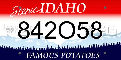 842O58 Idaho License Plate