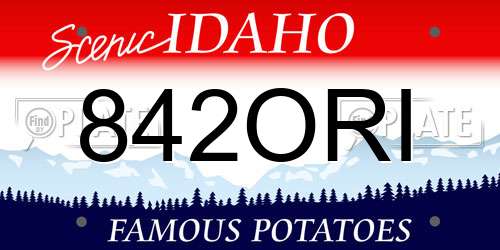 842ORI Idaho License Plate