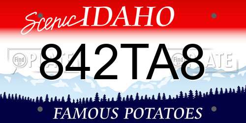 842TA8 Idaho License Plate