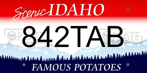 842TAB Idaho License Plate