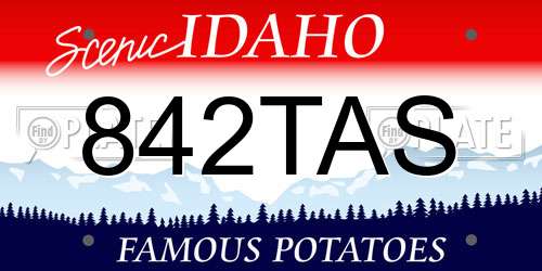 842TAS Idaho License Plate