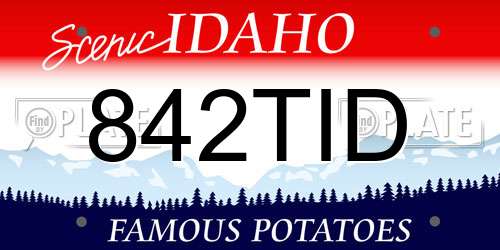 842TID Idaho License Plate