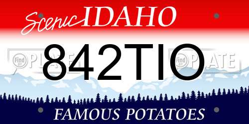 842TIO Idaho License Plate