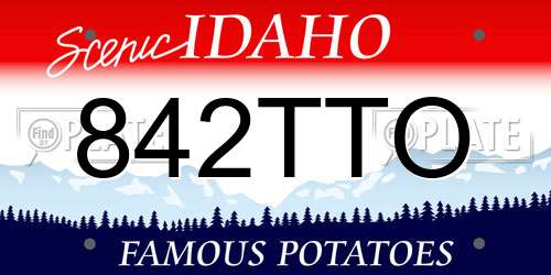 842TTO Idaho License Plate