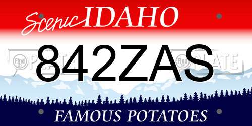 842ZAS Idaho License Plate