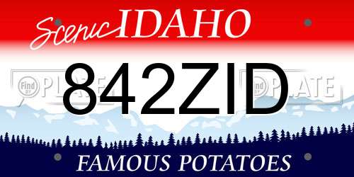 842ZID Idaho License Plate