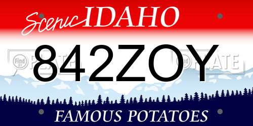 842ZOY Idaho License Plate