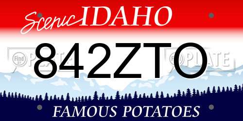 842ZTO Idaho License Plate