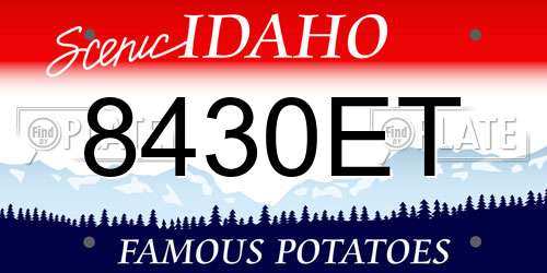 8430ET Idaho License Plate