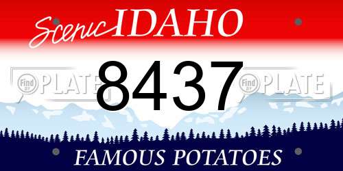 8437 Idaho License Plate