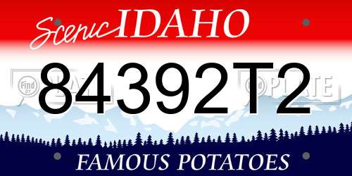 84392T2 Idaho License Plate