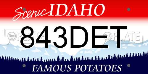 843DET Idaho License Plate