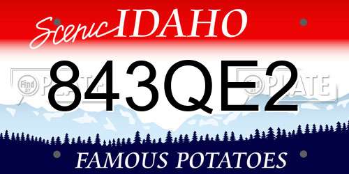 843QE2 Idaho License Plate