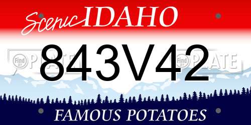 843V42 Idaho License Plate