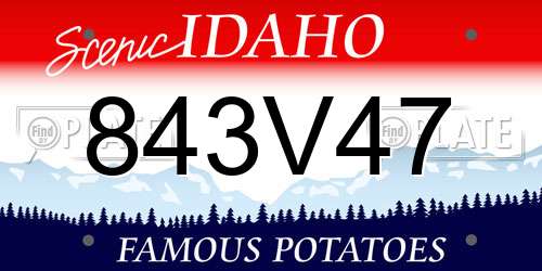 843V47 Idaho License Plate