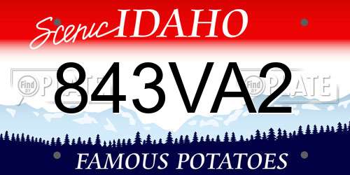 843VA2 Idaho License Plate