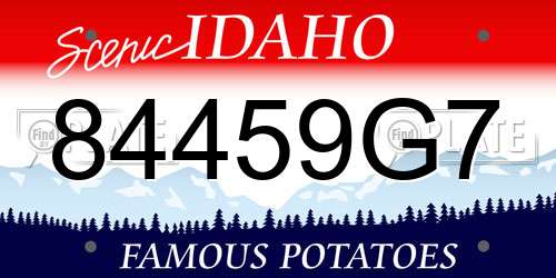 84459G7 Idaho License Plate