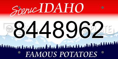 8448962 Idaho License Plate