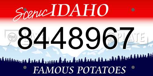 8448967 Idaho License Plate