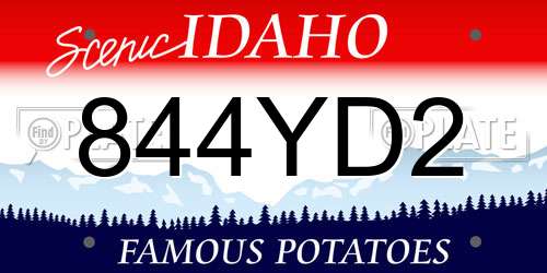 844YD2 Idaho License Plate