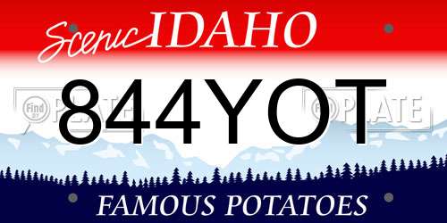 844YOT Idaho License Plate