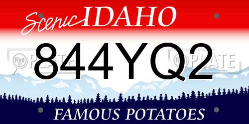 844YQ2 Idaho License Plate