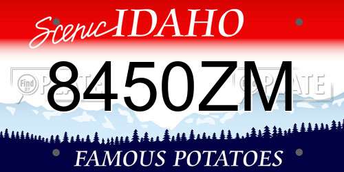 8450ZM Idaho License Plate