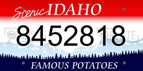 8452818 Idaho License Plate