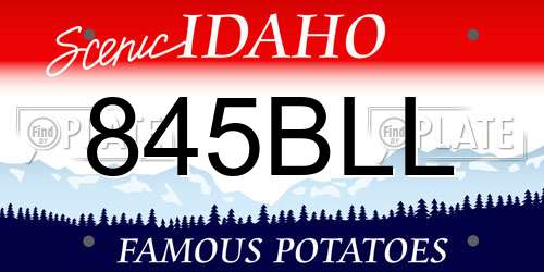 845BLL Idaho License Plate
