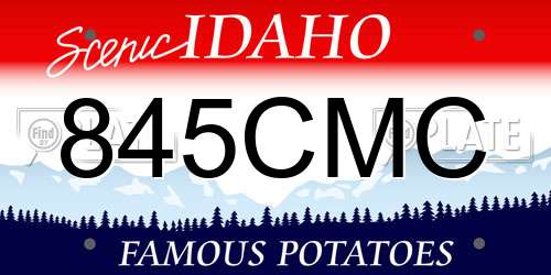 845CMC Idaho License Plate