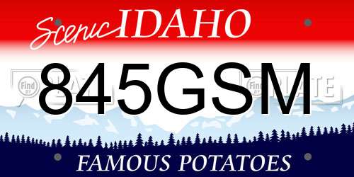 845GSM Idaho License Plate
