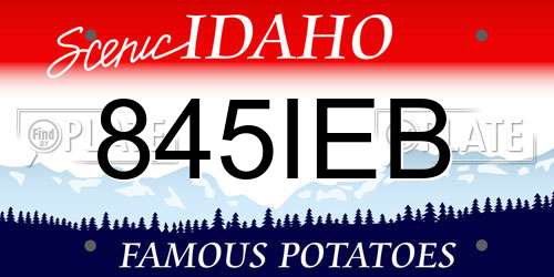 845IEB Idaho License Plate
