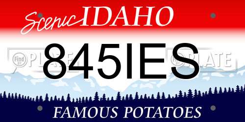 845IES Idaho License Plate