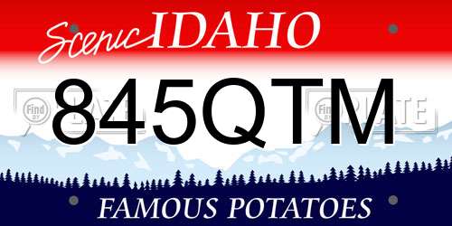 845QTM Idaho License Plate